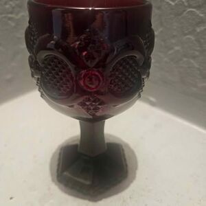 Vintage Avon Ruby Red Cape Cod Wine Water Glass Goblet